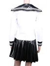Second Skin White Schoolgirl Wetlook PVC Uniform Japanese Class Navy Sailor Students Dress