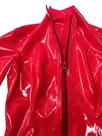 Second Skin Women Latex Coats Long Sleeves Red Jacket