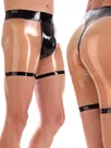Second Skin Transparent Natural Latex Shorts Black Trim Front Zipper Men Shorts