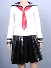 Second Skin White Schoolgirl Wetlook PVC Uniform Japanese Class Navy Sailor Students Dress