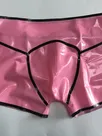 Second Skin Natural Latex Shorts Men Black Trim Underwear