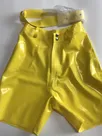Second Skin Natural Latex Sexy Yellow High Waist Shorts Belt Pocket Front Zip Press Stud Latex Short Pants Second Skin Natural Latex Sexy Yellow High Waist Shorts Belt Pocket Front Zip Press Stud Latex Short Pants