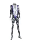 Black White Texture Striped Lycra Spandex Cosplay Zentai Catsuit Skinsuit Second-skin Clothing