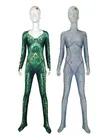 DC Sea Queen Mae La Mera Costume One-piece Cosplay Zentai Catsuit Skinsuit Second-skin Clothing