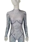 DC Sea Queen Mae La Mera Costume One-piece Cosplay Zentai Catsuit Skinsuit Second-skin Clothing