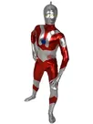 Ultraman Costume Wet Look Zentai Shiny Metallic Second Skin Full Body Superhero Catsuit