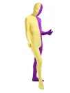 Purple Yellow Split Second Skin Full Body Lycra Spandex Zentai Catsuit Skinsuit