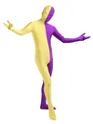 Purple Yellow Split Second Skin Full Body Lycra Spandex Zentai Catsuit Skinsuit