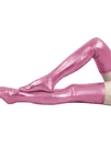 Second Skin Solid Color Spandex Stocking Wet Look Shiny Metallic Stocking