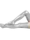 Second Skin Solid Color Spandex Stocking Wet Look Shiny Metallic Stocking