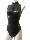 Second Skin Solid Color Women Simple Fashion Bodysuit Wet Look Leotard Shiny Metallic Bodysuit Second Skin Solid Color Women Simple Fashion Bodysuit Wet Look Leotard Shiny Metallic Bodysuit