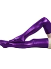 Second Skin Solid Color Spandex Stocking Wet Look Shiny Metallic Stocking