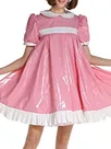 Second Skin Women Wetlook PVC Uniform Wetlook Doll Collar Short Sleeve Dress French Maid Costume Lolita Mini Dress