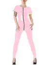 Zentai Second-skin Women Short Sleeve Zipper Skinsuit Wetlook Unitard PVC Jumpsuit Glossy Leotard Elastic Rompers Bodycon Bodysuit Zentai Second-skin Women Short Sleeve Zipper Skinsuit Wetlook Unitard PVC Jumpsuit Glossy Leotard Elastic Rompers Bodycon Bodysuit