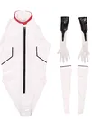 Second Skin Maid Bodysuit Wetlook PVC Jumpsuit Gloves and Sock 3-pieces Set