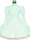 Second Skin Lolita Wetlook PVC Maid Dress Long Sleeve Gothic Dress French Maid Wetlook PVC Dress