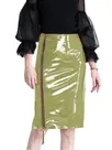 Second Skin Women Zipper Bodycon Slim Mini Pencil Skirt High Waist Wet Look Shiny Wetlook PVC Skirt Second Skin Women Zipper Bodycon Slim Mini Pencil Skirt High Waist Wet Look Shiny Wetlook PVC Skirt