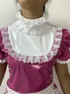Second Skin Maid Mini Dress Short Puff Sleeve Wetlook PVC Lace Maid Lolita Dress Second Skin Maid Mini Dress Short Puff Sleeve Wetlook PVC Lace Maid Lolita Dress