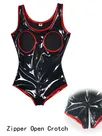 Second Skin Gothic Women Wetlook Leotard PVC Glossy Leather Wetlook Leotard Bodysuit Second Skin Gothic Women Wetlook Leotard PVC Glossy Leather Wetlook Leotard Bodysuit