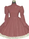 Second Skin Lolita Wetlook PVC Maid Dress Long Sleeve Gothic Dress French Maid Wetlook PVC Dress