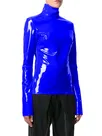 Second Skin Women Long Sleeve High Collar Wetlook PVC Tops Vintage Moto Biker T-shirt Second Skin Women Long Sleeve High Collar Wetlook PVC Tops Vintage Moto Biker T-shirt