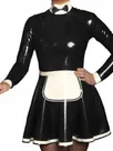 Second Skin High Collar Long Sleeve Gothic Lady Pleated Maid Dress