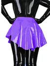 Second Skin Wetlook PVC Pleated Skirt Gothic Asymmetric Swallowtail Skirt