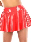 Second Skin Candy Color High Waist Mini Skirt Lady Wetlook PVC Pleated Skirt