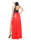 Second Skin Gothic Skirt Women Split High Waist Skirt Streetwear Punk Long Dress