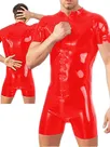Skinny Stretch Bodycon Bodysuits Men Open Crotch Wetlook PVC Bodysuit Skinny Stretch Bodycon Bodysuits Men Open Crotch Wetlook PVC Bodysuit