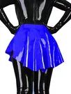 Second Skin Wetlook PVC Pleated Skirt Gothic Asymmetric Swallowtail Skirt