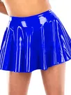 Second Skin Candy Color High Waist Mini Skirt Lady Wetlook PVC Pleated Skirt