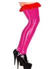 Second Skin Women Wet Look Shiny Metallic Slinky Pantyhose Thigh High Red Ruffled Stockings Second Skin Women Wet Look Shiny Metallic Slinky Pantyhose Thigh High Red Ruffled Stockings