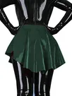 Second Skin Wetlook PVC Pleated Skirt Gothic Asymmetric Swallowtail Skirt