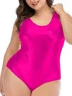 Second Skin Women Plus Size Stretchy Sleeveless Wet Look Shiny Metallic Bodysuit High Cut Backless Short Rompers Second Skin Women Plus Size Stretchy Sleeveless Wet Look Shiny Metallic Bodysuit High Cut Backless Short Rompers