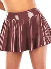 Second Skin Candy Color High Waist Mini Skirt Lady Wetlook PVC Pleated Skirt