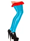 Second Skin Women Wet Look Shiny Metallic Slinky Pantyhose Thigh High Red Ruffled Stockings Second Skin Women Wet Look Shiny Metallic Slinky Pantyhose Thigh High Red Ruffled Stockings