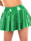 Second Skin Candy Color High Waist Mini Skirt Lady Wetlook PVC Pleated Skirt
