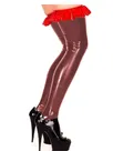 Second Skin Women Wet Look Shiny Metallic Slinky Pantyhose Thigh High Red Ruffled Stockings Second Skin Women Wet Look Shiny Metallic Slinky Pantyhose Thigh High Red Ruffled Stockings