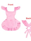 Second Skin Adult Cute Lolita Apron Wetlook PVC French Maid Apron Sissy Accessory Gothic Lolita Dress Halloween Ruffle Waitress Dress