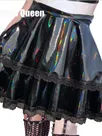 Second Skin Wet Look Shiny Wetlook PVC Leather Women Black Ruffle Edge Cake Skirts Double Layer Skater Skirt High Waist Stretch Mini Skirt Nightclub Summer Second Skin Wet Look Shiny Wetlook PVC Leather Women Black Ruffle Edge Cake Skirts Double Layer Skater Skirt High Waist Stretch Mini Skirt Nightclub Summer