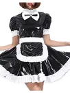Second Skin Wetlook PVC French Maid Sweet Mini Dress Waitress Cosplay Uniform
