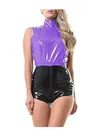 Plus Size Ladies Skinsuit Wetlook Unitard PVC Sleeveless Playsuit Patchwork Catsuitsuit Open Crotch Leotard Zentai Second-skin Costume Plus Size Ladies Skinsuit Wetlook Unitard PVC Sleeveless Playsuit Patchwork Catsuitsuit Open Crotch Leotard Zentai Second-skin Costume