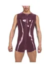 Mens Look Catsuitsuit Surfsuit Front to Back Crotch Zipper Sleeveless Skinsuit Wetlook Unitard PVC Catsuit O Neck Tank Zentai Summer Camis Romper Second Skin Costume Mens Look Catsuitsuit Surfsuit Front to Back Crotch Zipper Sleeveless Skinsuit Wetlook Unitard PVC Catsuit O Neck Tank Zentai Summer Camis Romper Second Skin Costume