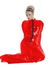 Women's Skinsuit Wetlook Unitard PVC Bondage Catsuitsuit bag Shinysleeping bag Zentai Mummy Clothes Front Zipper Halloween Cosplay Costumes Second Skin Costume