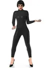 Women Tight Catsuit Open Crotch Catsuit Leather Catwoman Cosplay Costume Zentai Second-skin Costume