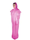 Fetish Plastic Adults Bondage Body Suit Zentai Second-skin Full Body Transparent Skinsuit Wetlook Unitard PVC Mummy bag Stage Props Unisex Sheer Catsuit with Hood Open Face Zentai Second-skin Costume