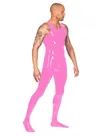 Glossy Pvccatsuit Mens Tank Catsuitsuit with Zip Back Through Crotch Catsuit Attached Socks Fetish Zentai Second-skin Costume Glossy Pvccatsuit Mens Tank Catsuitsuit with Zip Back Through Crotch Catsuit Attached Socks Fetish Zentai Second-skin Costume