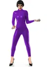 Women Tight Catsuit Open Crotch Catsuit Leather Catwoman Cosplay Costume Zentai Second-skin Costume