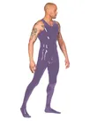 Glossy Pvccatsuit Mens Tank Catsuitsuit with Zip Back Through Crotch Catsuit Attached Socks Fetish Zentai Second-skin Costume Glossy Pvccatsuit Mens Tank Catsuitsuit with Zip Back Through Crotch Catsuit Attached Socks Fetish Zentai Second-skin Costume